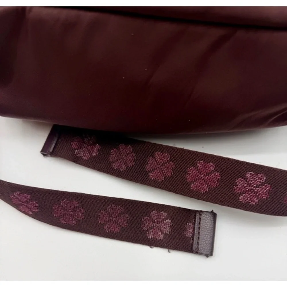 Kate Spade New York Nylon Messenger Bag Brown Floral‎ Strap Adjustable